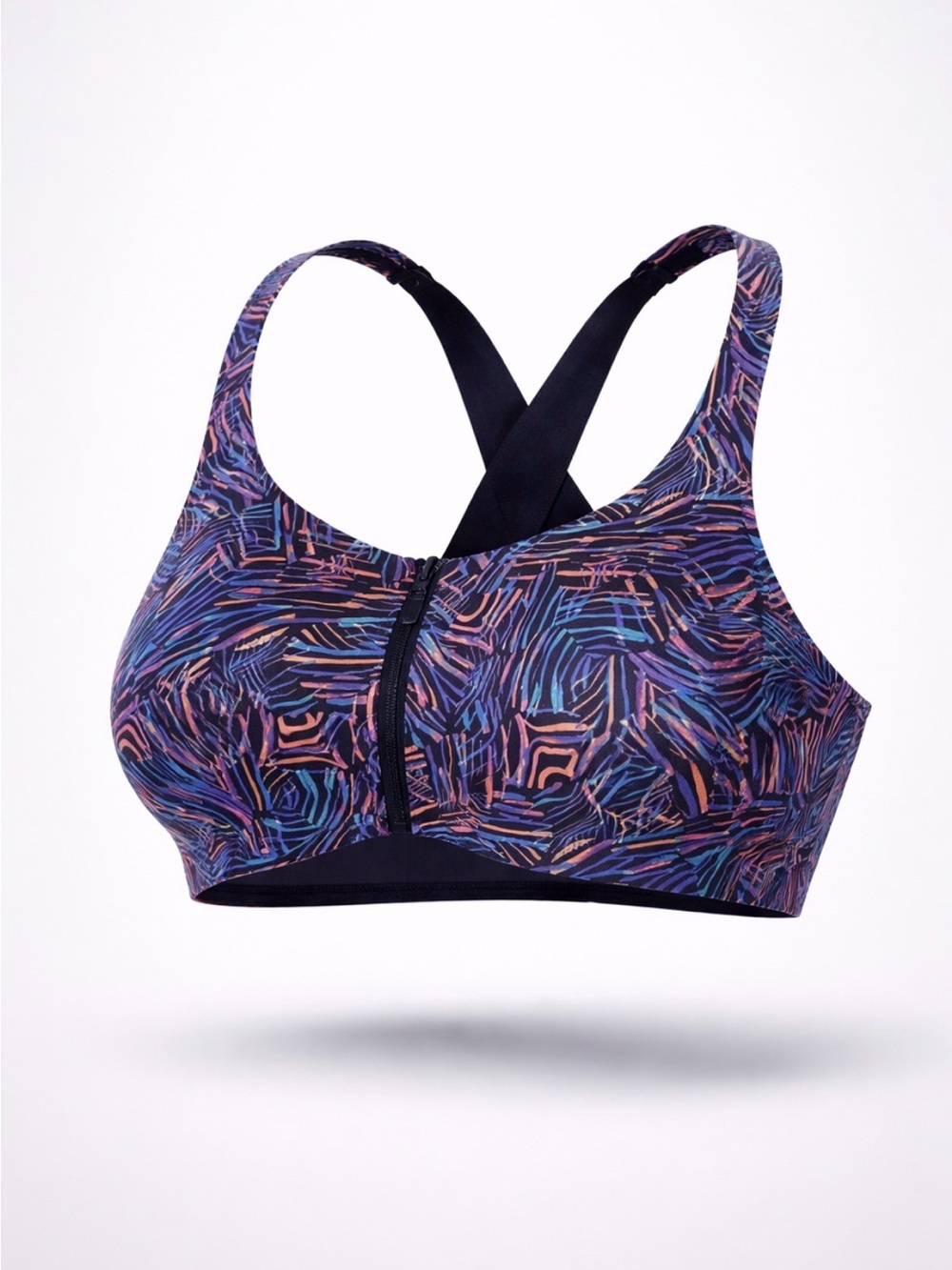 NWOT Knix 30” Medium Blue and Pink Sports Bra with Racerback Design